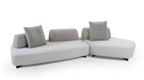 Canapea de colt Cremino textil Light Grey, dreapta