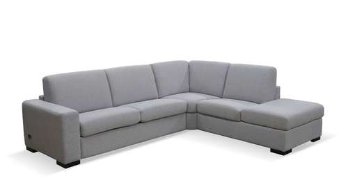 Canapea de colt extensibila Smart textil Penelope Gri, divan dreapta