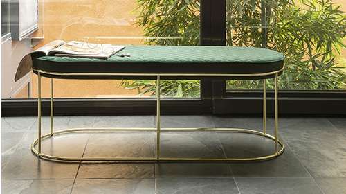 Banca Atollo Forest Green/Polished Brass