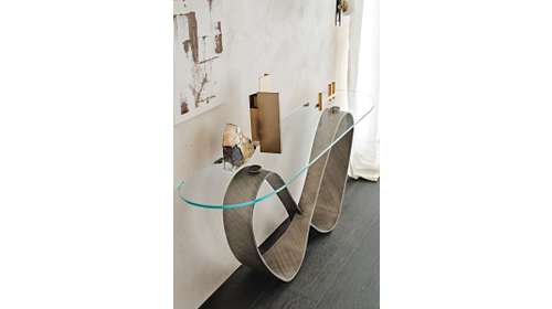 Consola Butterfly Brushed Bronze/Clear Glass 180 cm