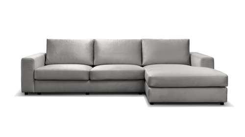 Canapea de colt cu sezlong Riva, textil Grey, dreapta