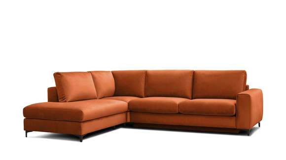 Canapea de colt extensibila Bella Salvador Brick Orange S1, stanga