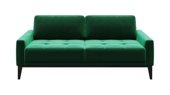 Canapea liniara 2 locuri Calini Velvet Button Green