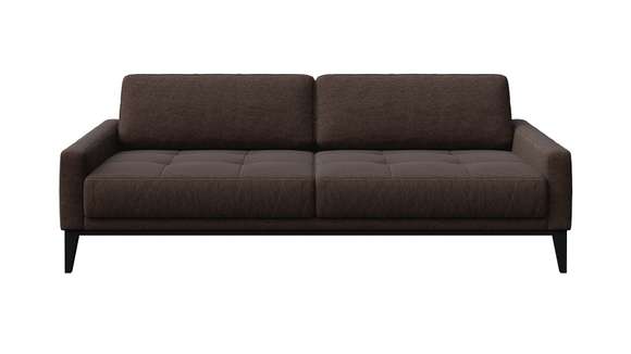 Canapea liniara 3 locuri Calini textil Button Brown