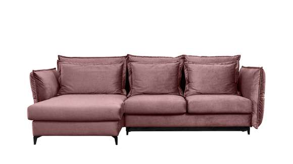 Canapea de colt extensibila Eva Boston Pink S1, stanga