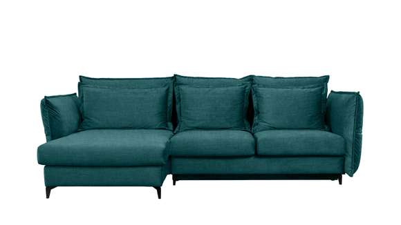 Canapea de colt extensibila Eva Boston Turquoise S1, stanga