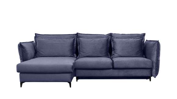 Canapea de colt extensibila Eva Kingston Denim Blue S1, stanga