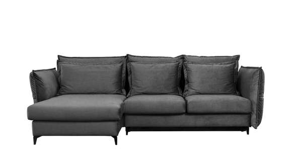 Canapea de colt extensibila Eva Piano Grey S1, stanga