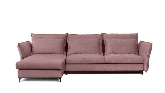 Canapea de colt extensibila Eva Boston Pink S2, stanga