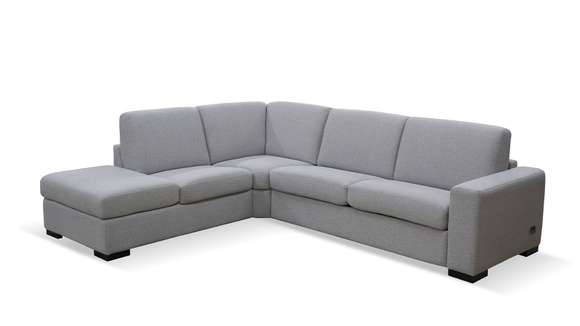 Canapea de colt extensibila Smart textil Penelope Gri, divan stanga