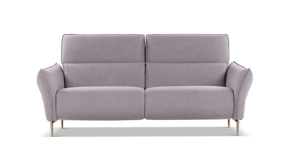 Canapea Funk liniara cu 2 reclinere textil Alce Grey