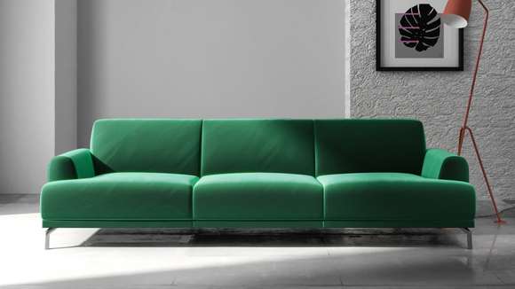 Canapea liniara 3 locuri Pavia Velvet Green