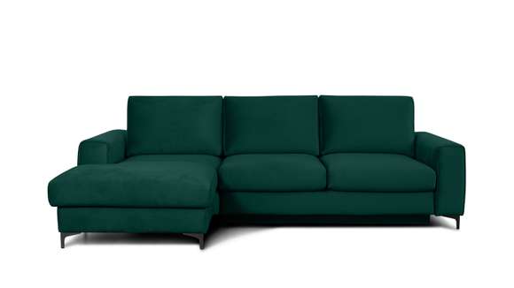 Canapea de colt extensibila Bella Monolith Dark Green S3, stanga