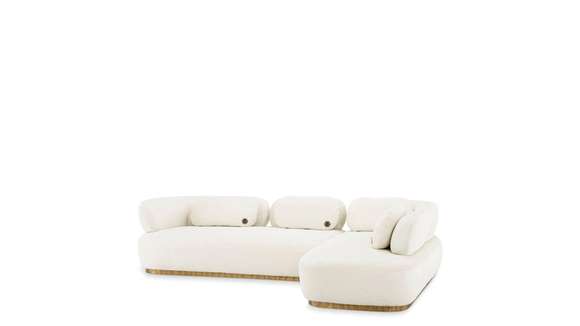 Canapea Signature Lounge Off-White Quilted Velvet/Brushed Brass