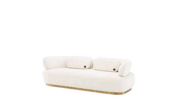 Canapea Signature Off-White Quilted Velvet/Brushed Brass